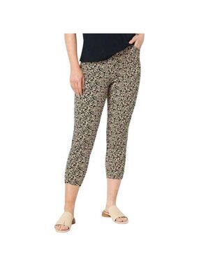 Isaac Mizrahi Live Pant Size 32 24/7 Stretch Printed Crop Plus Cotton Blend NEW